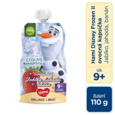 HAMI Disney Frozen Olaf ovocnozeleninová kapsička Jablko, Jahoda, Banán 110 g, 9+ HAMI Disney Frozen Olaf ovocnozeleninová kapsička Jablko, Jahoda, Banán 110 g, 9+