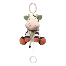 BABYONO Hračka hudební na C-kroužku Cow Bingo 0m+