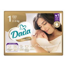 DADA Extra Care Pleny jednorázové 1 Newborn (2-5 kg) 26 ks DADA Extra Care Pleny jednorázové 1 Newborn (2-5 kg) 26 ks
