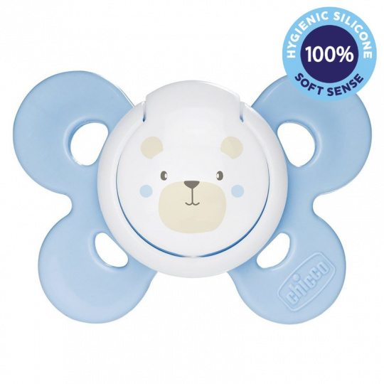 CHICCO Šidítko Physio Comfort silikonové 2-6m chlapec - méďa 1 ks