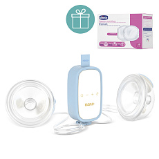 NENO Odsávačka mateřského mléka duo elektrická handsfree Velo + CHICCO Vložky do podprsenky 30ks