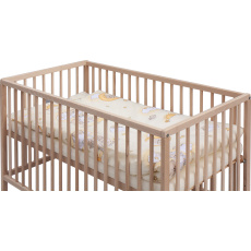 Levná postýlka s vyndavacími příčkami - přírodní ECO - 120x60 cm s výbavou Mráček Barva soupravy: Mráček béžový