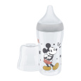 NUK Láhev kojenecká Mickey s kontrolou teploty Perfect Match 260 ml šedá