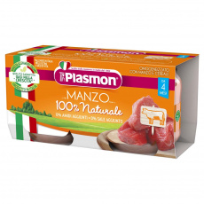 PLASMON Příkrm bezlepkový masový s obilím hovězí bez škrobu a soli 2x80 g, 4m+ PLASMON Příkrm bezlepkový masový s obilím hovězí bez škrobu a soli 2x80 g, 4m+