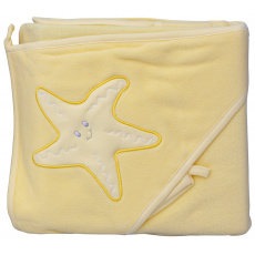 Scarlett Froté ručník - Scarlett hvězda s kapucí - žlutá