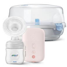 Philips AVENT Odsávačka mateřského mléka elektronická SCF395 + Sterilizator do mikrovlnné trouby Philips AVENT Odsávačka mateřského mléka elektronická SCF395 + Sterilizator do mikrovlnné trouby