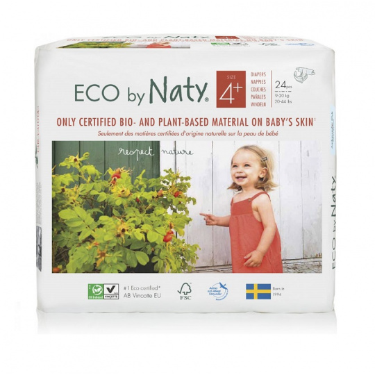 ECO BY NATY Pleny jednorázové 4+ (9-20 kg) 24 ks