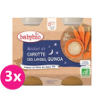 3x BABYBIO Večerní menu mrkvové mouliné a quinoa 2x 200 g