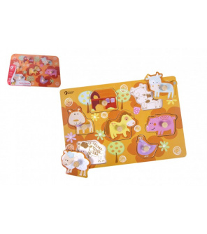 Vkládačka/Puzzle deskové obrysové farma dřevo 30x21cm ve fólii 18m+ Vkládačka/Puzzle deskové obrysové farma dřevo 30x21cm ve fólii 18m+