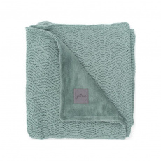 JOLLEIN Deka 75 x 100 cm River knit ash green/coral fleece JOLLEIN Deka 75 x 100 cm River knit ash green/coral fleece