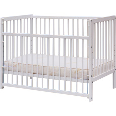 Scarlett Dětská postýlka Scarlett Fira - bílá (buk) - stahovací bočnice - 120 x 60 cm Scarlett Dětská postýlka Scarlett Fira - bílá (buk) - stahovací bočnice - 120 x 60 cm