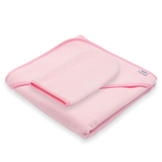 Dětská froté osuška s kapucí New Baby BASIC 80x80 ružová Dětská froté osuška s kapucí New Baby BASIC 80x80 ružová