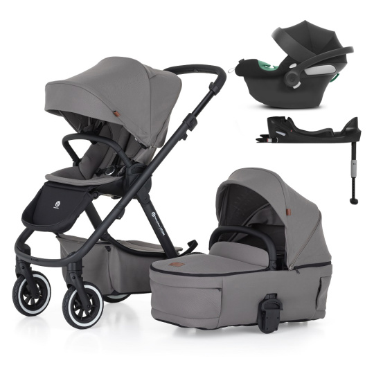 PETITE&MARS SET Kočárek 4v1 ICON Dove Grey LITE AIR + CYBEX Aton B2 i-Size