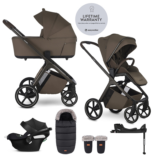EASYWALKER Set kočárek 4v1 Zoey Go Chestnut Brown XL + CBX Aton B2 i-Size + CYBEX Base One EASYWALKER Set kočárek 4v1 Zoey Go Chestnut Brown XL + CBX Aton B2 i-Size + CYBEX Base One