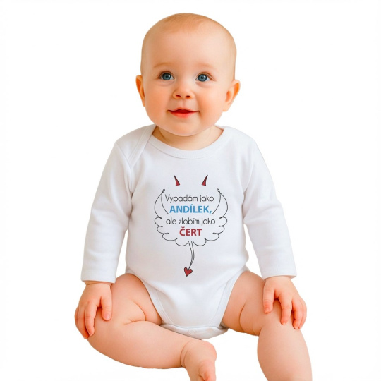 Body s potiskem New Baby Vypadám jako ANDÍLEK, ale zlobím jako ČERT Body s potiskem New Baby Vypadám jako ANDÍLEK, ale zlobím jako ČERT