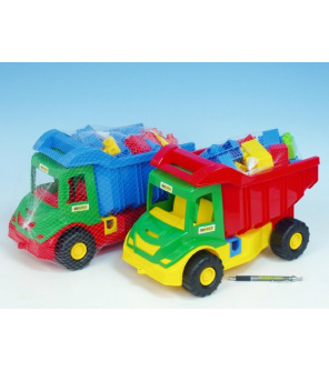 Auto multitruck s kostkami plast 38cm asst 2 barvy v síťce 12m+ Wader Auto multitruck s kostkami plast 38cm asst 2 barvy v síťce 12m+ Wader
