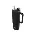 Nerezový termohrnek s brčkem Vibe Black 880 ml