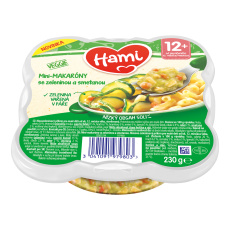 HAMI Talířek masozeleninový Mini-makaróny se zeleninou a smetanou 230g, 12+ HAMI Talířek masozeleninový Mini-makaróny se zeleninou a smetanou 230g, 12+