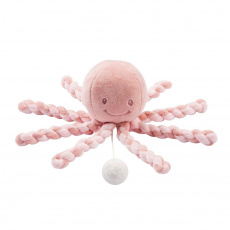 NATTOU První hrající hračka pro miminka chobotnička PIU PIU Lapidou old pink / light pink 0m + NATTOU První hrající hračka pro miminka chobotnička PIU PIU Lapidou old pink / light pink 0m +
