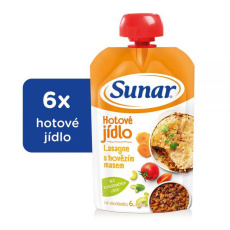 6x SUNAR Kapsička Hotové jídlo Lasagne s hovězím masem 120 g