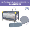 Asalvo COMPLET DUO cestovní postýlka s druhým dnem a hrazdičkou, puppy