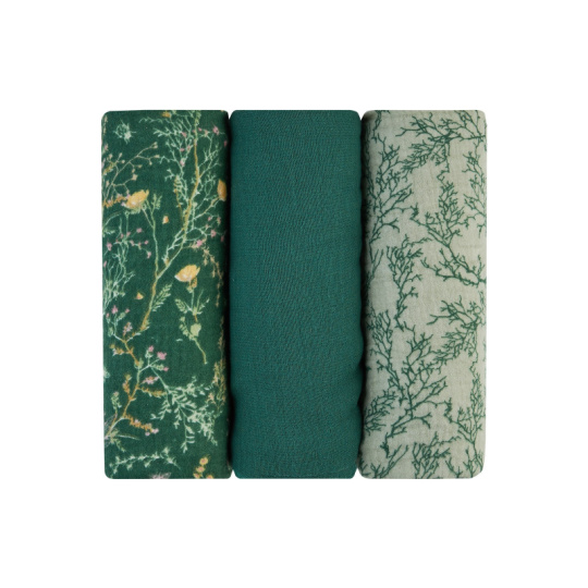 Pleny mušelínové 75x75 cm 3ks Secret Garden Green