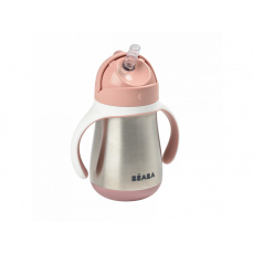 Hrnek termoizolační s brčkem nerez 250ml Pink Hrnek termoizolační s brčkem nerez 250ml Pink