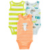 CARTER'S Body bez rukávů Stripes Animals kluk 3ks 6m