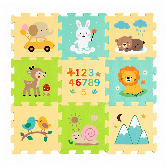 PETITE&MARS Podlahové skládací puzzle Nexli 6 ks, Forest Friends PETITE&MARS Podlahové skládací puzzle Nexli 6 ks, Forest Friends