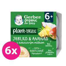 6x GERBER Organic 100% Dezert rostlinný jablko a ananas s kokosovým mlékem 4 x 90 g 6x GERBER Organic 100% Dezert rostlinný jablko a ananas s kokosovým mlékem 4 x 90 g
