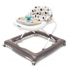 Dětské chodítko Baby Mix s volantem a silikonovými kolečky šedo-bílé Dětské chodítko Baby Mix s volantem a silikonovými kolečky šedo-bílé