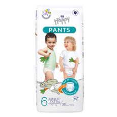 BELLA HAPPY Kalhotky plenkové jednorázové Junior extra 36 ks (16+ kg) BELLA HAPPY Kalhotky plenkové jednorázové Junior extra 36 ks (16+ kg)