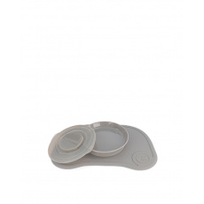 TWISTSHAKE Podložka Click-mat Mini s talířem pastelově šedá