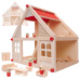KIK Dřevěný domeček pro panenky s nábytkem 40 cm