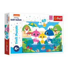 Puzzle Žraločí rodinka na dovolené/Baby Shark 33x22cm 60 dílků v krabičce 21x14x4cm Puzzle Žraločí rodinka na dovolené/Baby Shark 33x22cm 60 dílků v krabičce 21x14x4cm