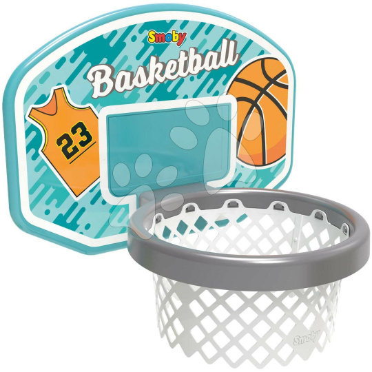 Smoby Basketbalový kôš na šmykľavky a stenu Basketball Hoop 3v1  s loptou a háčikmi na uchytenie a UV filtrom od 3 rokov