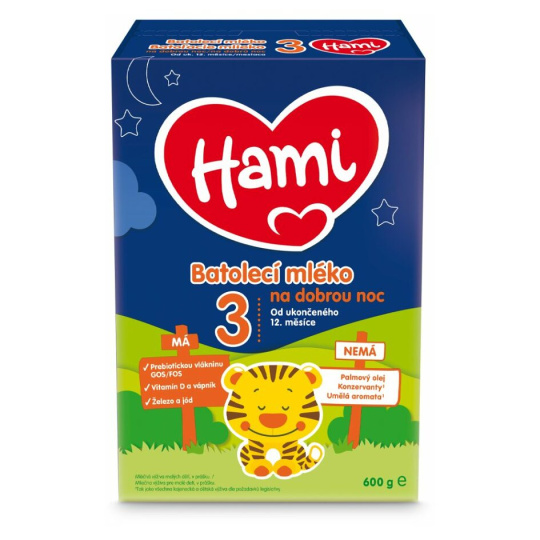 HAMI 3 Mléko Na dobrou noc batolecí 600 g