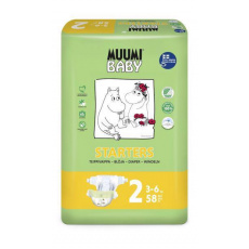 MUUMI Baby Starters Pleny jednorázové 2 (3-6 kg) 58 ks MUUMI Baby Starters Pleny jednorázové 2 (3-6 kg) 58 ks