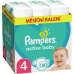 PAMPERS Active Baby Pleny jednorázové 4 (9-14 kg) 180 ks - MĚSÍČNÍ ZÁSOBA