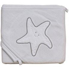 Scarlett Froté ručník - Scarlett hvězda s kapucí - šedá