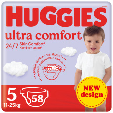 HUGGIES® Pleny jednorázové Ultra Comfort Mega 5 (11-25 ks) 58 ks