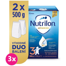 3x NUTRILON 3 Advanced batolecí mléko 1 kg, 12+