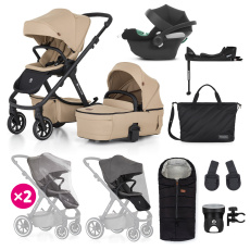 PETITE&MARS SET Kočárek 4v1 ICON Mocha Beige XXL RWS + CBX By CYBEX Aton B2 i-Size