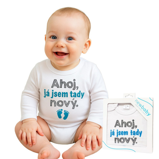Body s potiskem New Baby Ahoj, já jsem tady nový - dárkové balení Body s potiskem New Baby Ahoj, já jsem tady nový - dárkové balení