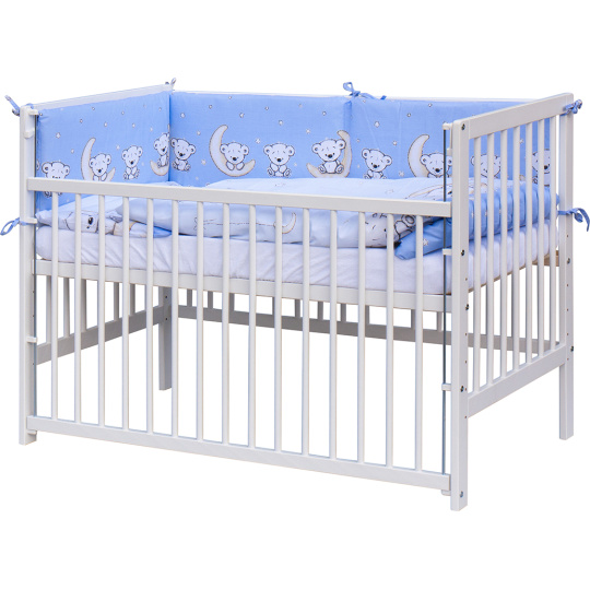 Scarlett Dětská postýlka s kompletní výbavou Scarlett 120 x 60 cm - Toro - modrá Scarlett Dětská postýlka s kompletní výbavou Scarlett 120 x 60 cm - Toro - modrá