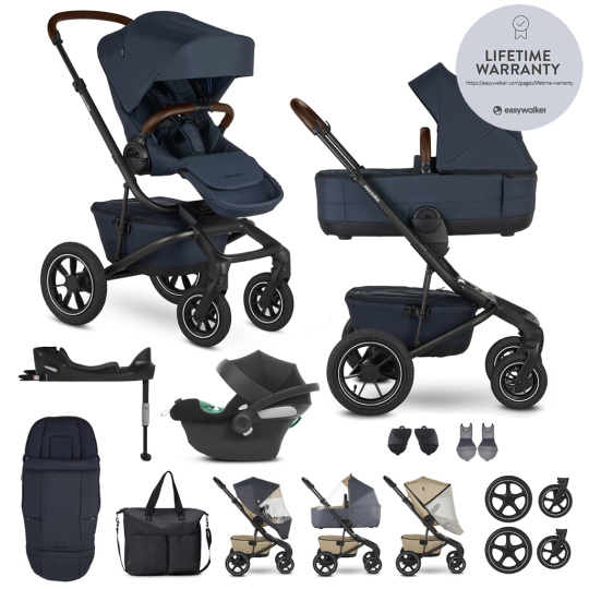 EASYWALKER SET Kočárek 4v1 Jimmey Indigo Blue XXL AIR + RWS + CYBEX Aton B2 i-Size