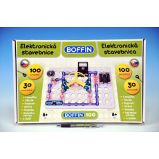 Stavebnice Boffin 100 elektronická 100 projektů na baterie 30ks v krabici 38x25x5cm Stavebnice Boffin 100 elektronická 100 projektů na baterie 30ks v krabici 38x25x5cm