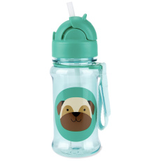 SKIP HOP Zoo tritan Láhev s brčkem 355ml Mopslík 12m+ SKIP HOP Zoo tritan Láhev s brčkem 355ml Mopslík 12m+
