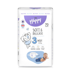 BELLA HAPPY Baby Pleny jednorázové Midi 5-9 kg Big Pack 70 ks