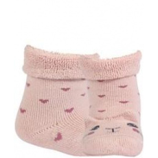 WOLA Ponožky kojenecké froté s oušky holka Rose 15-17